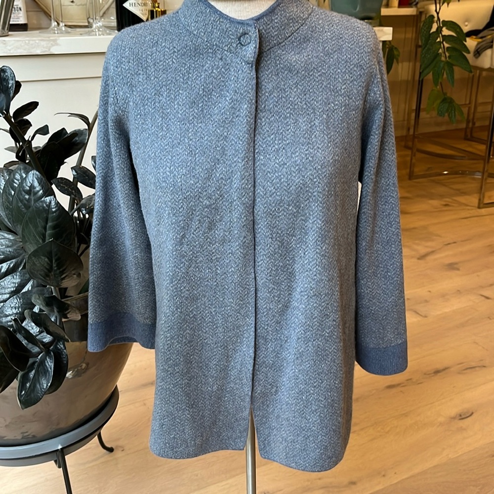 VGUC Hekla & Co made in Italy wool and cashmere blend snap neck open cardigan